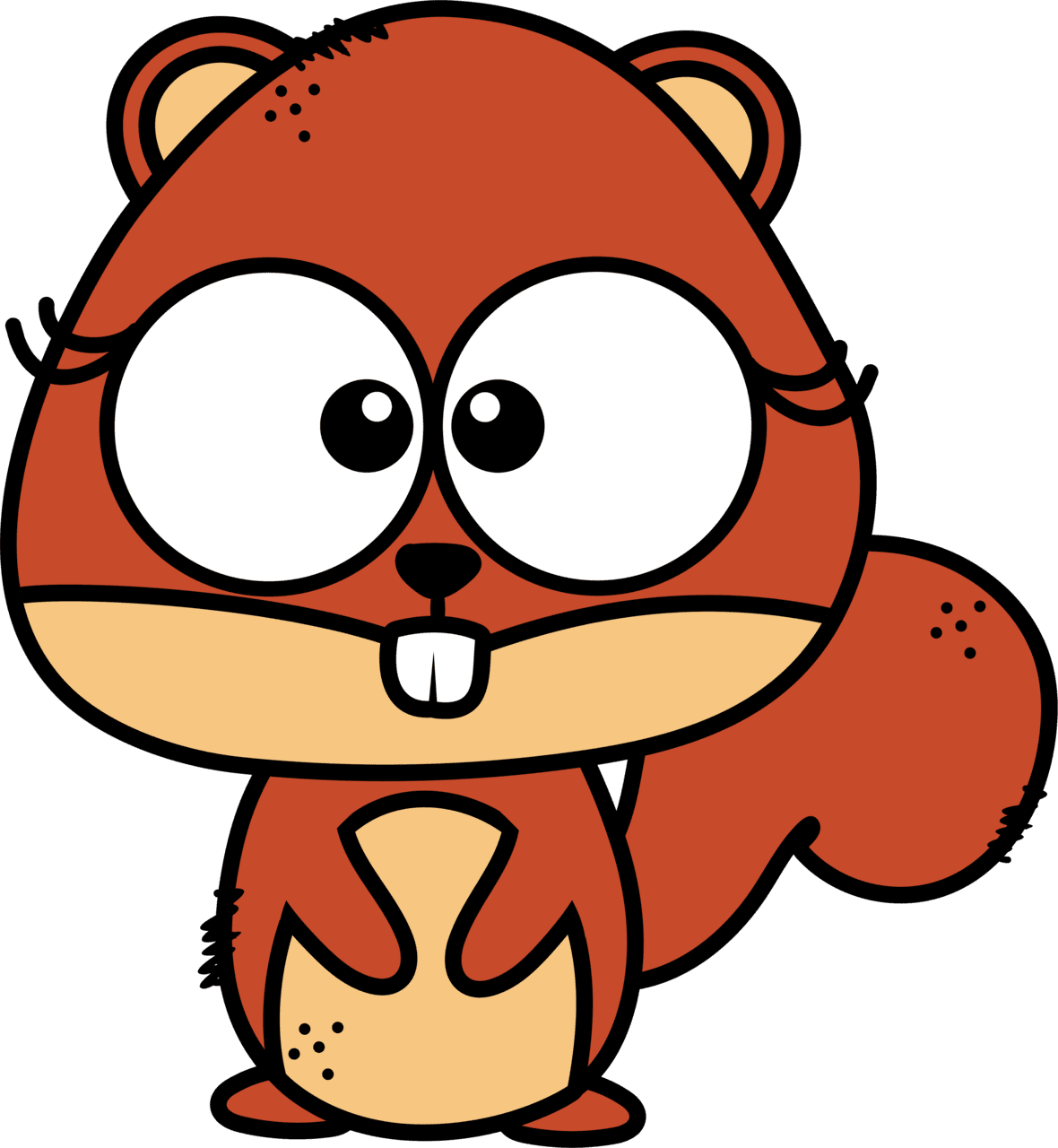 Cartoon red squirrel drawing for kids clipart image