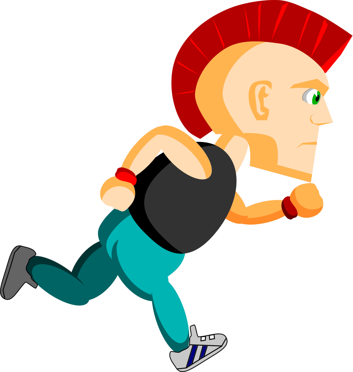 Punk with mohawk running vector clipart image photo cc images