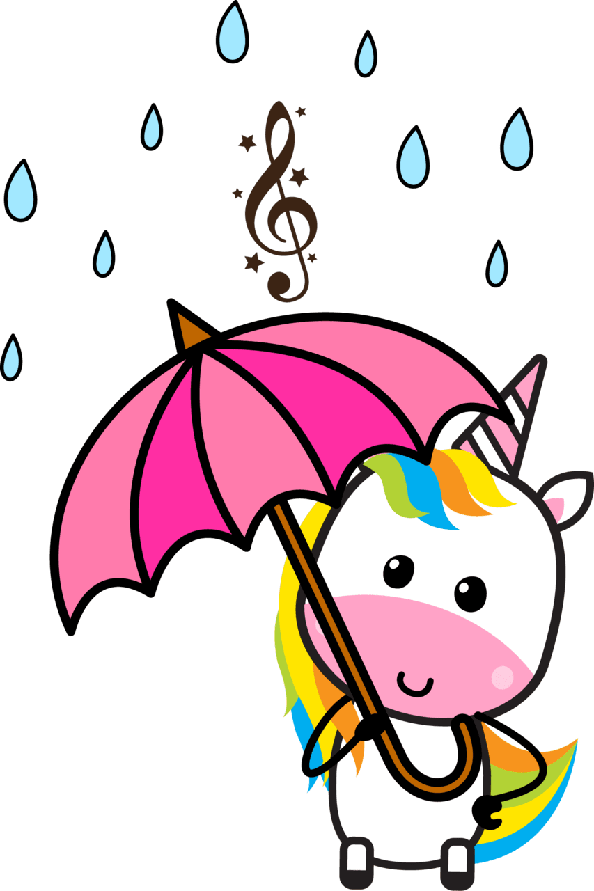 Rain with umbrella unicorn clipart cartoon the toon pany photo