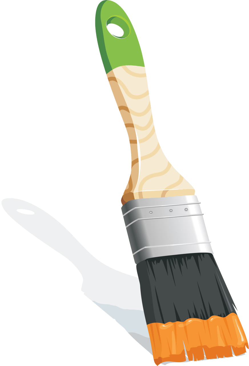 Cleaning paint brush clipart logo