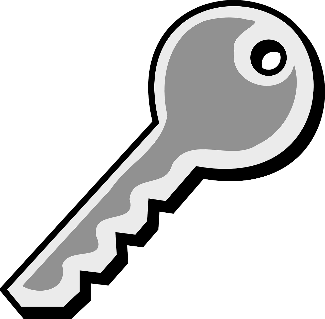 Key grey gray vector graphic clipart