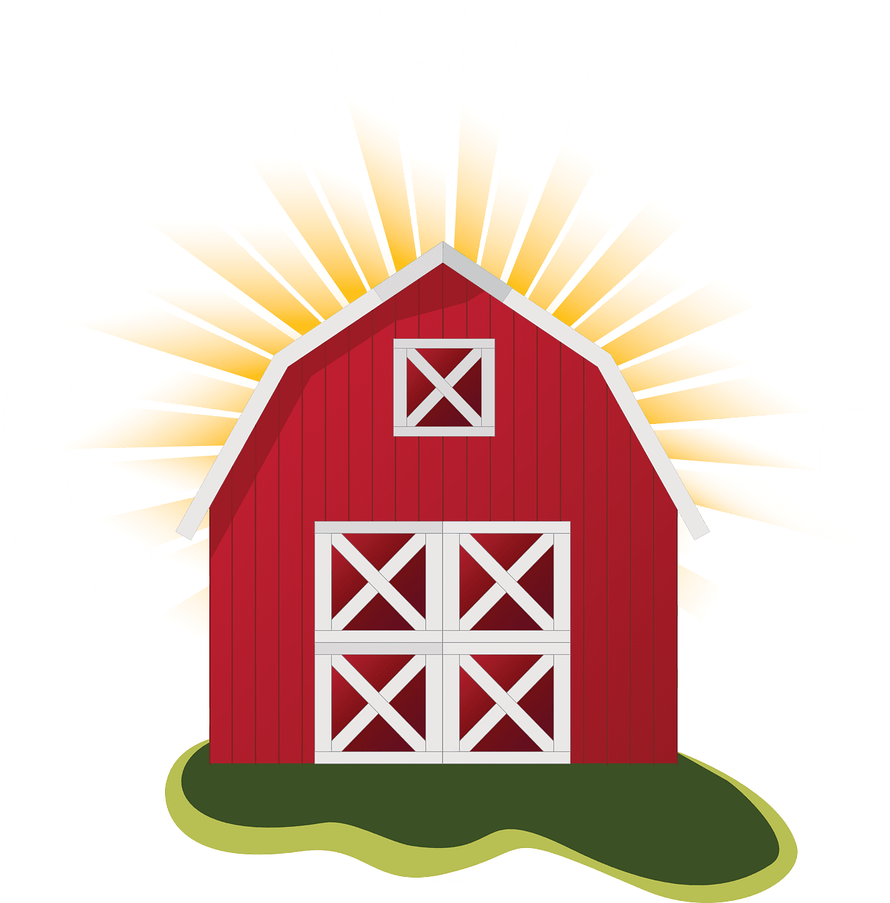 Barn building farm red vector graphics image from clipart