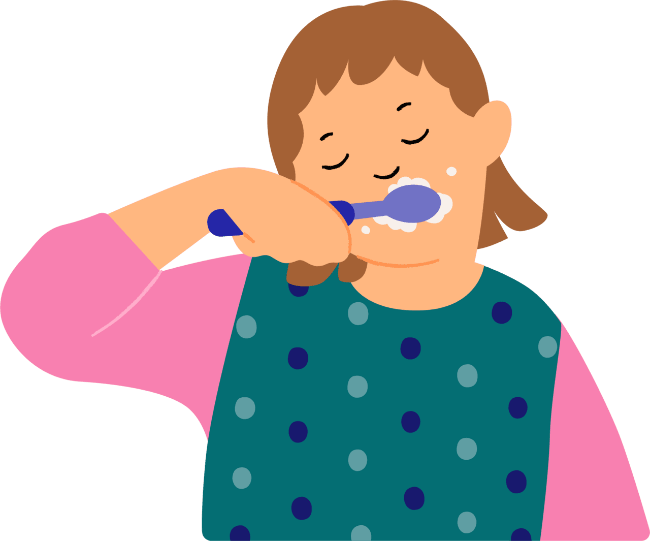 Brush teeth guide to brushing children clipart clip art