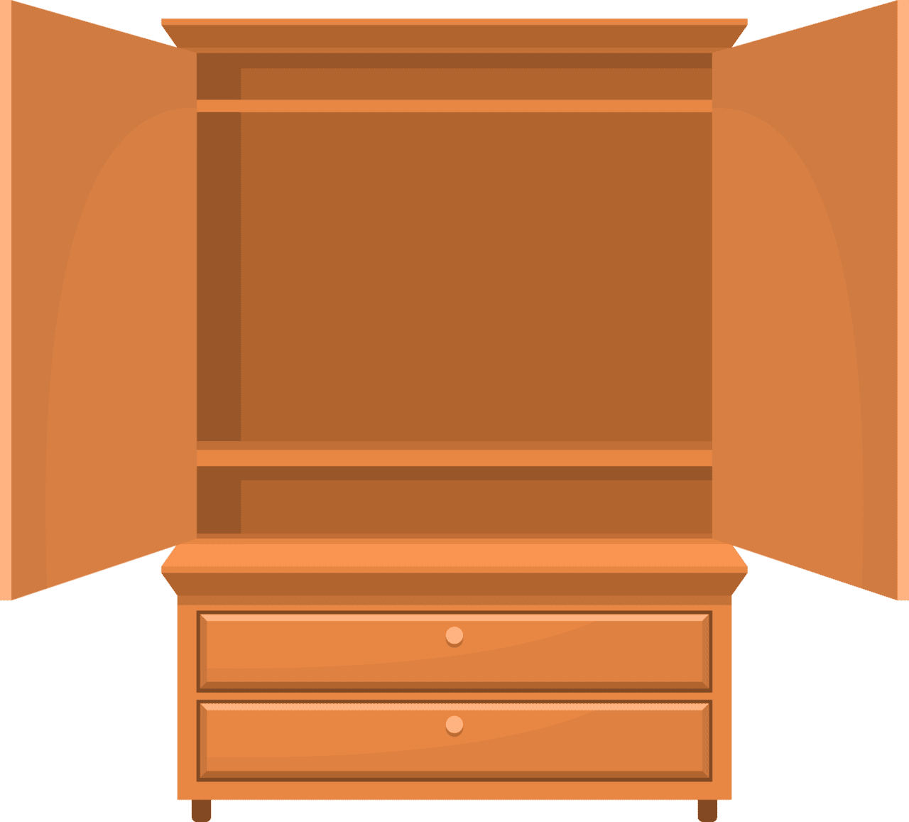 Retro wooden bedroom furniture clipart design clip art