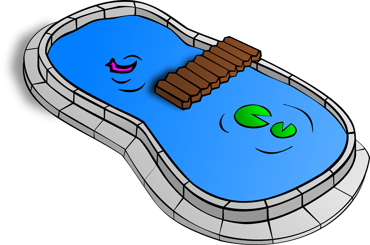 Swimming pool nature garden vector graphic clipart