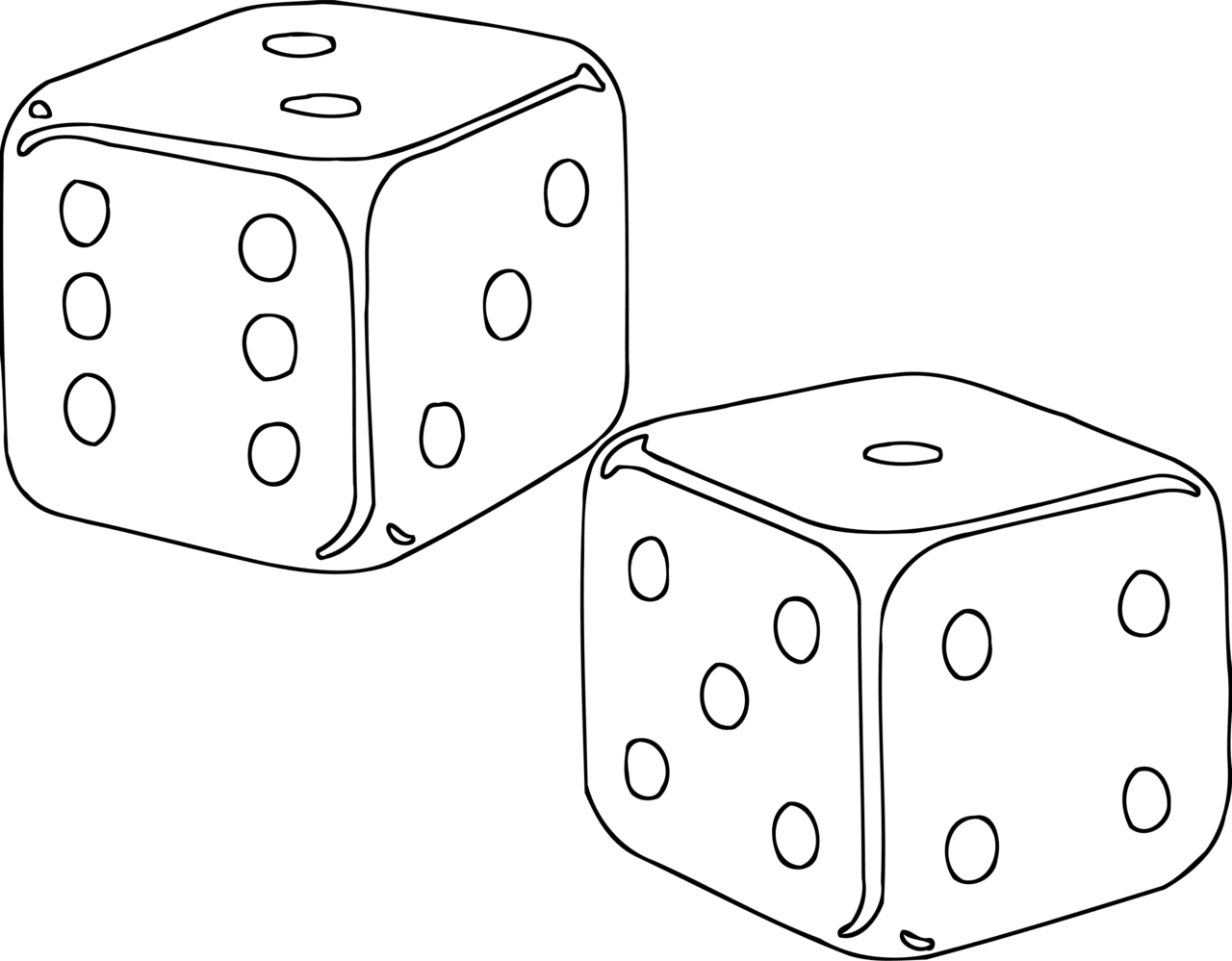 Dice outline clipart large size image