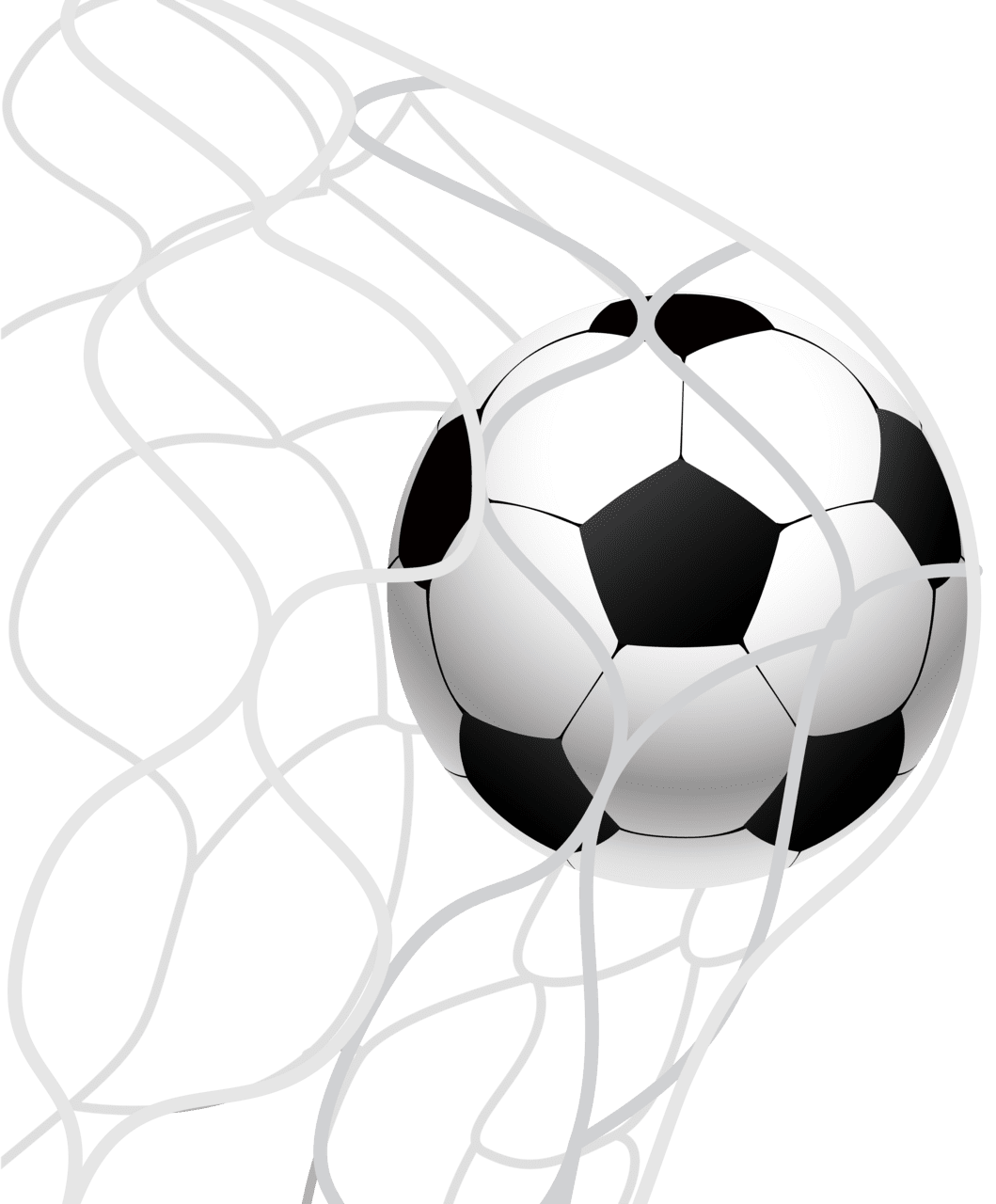 Sports soccer ball and goal for clipart background