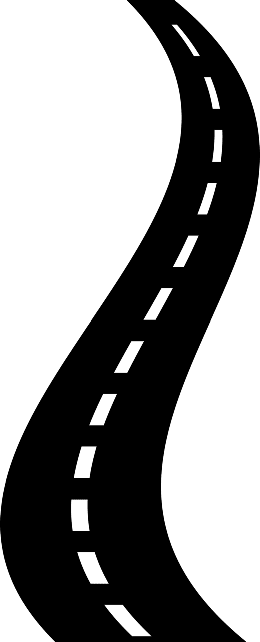 Collection of road high quality curvy clipart in black and white full size vector