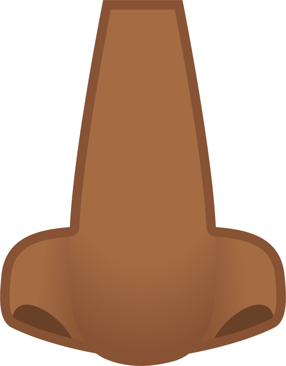 Nose medium dark skin tone emoji for clipart background