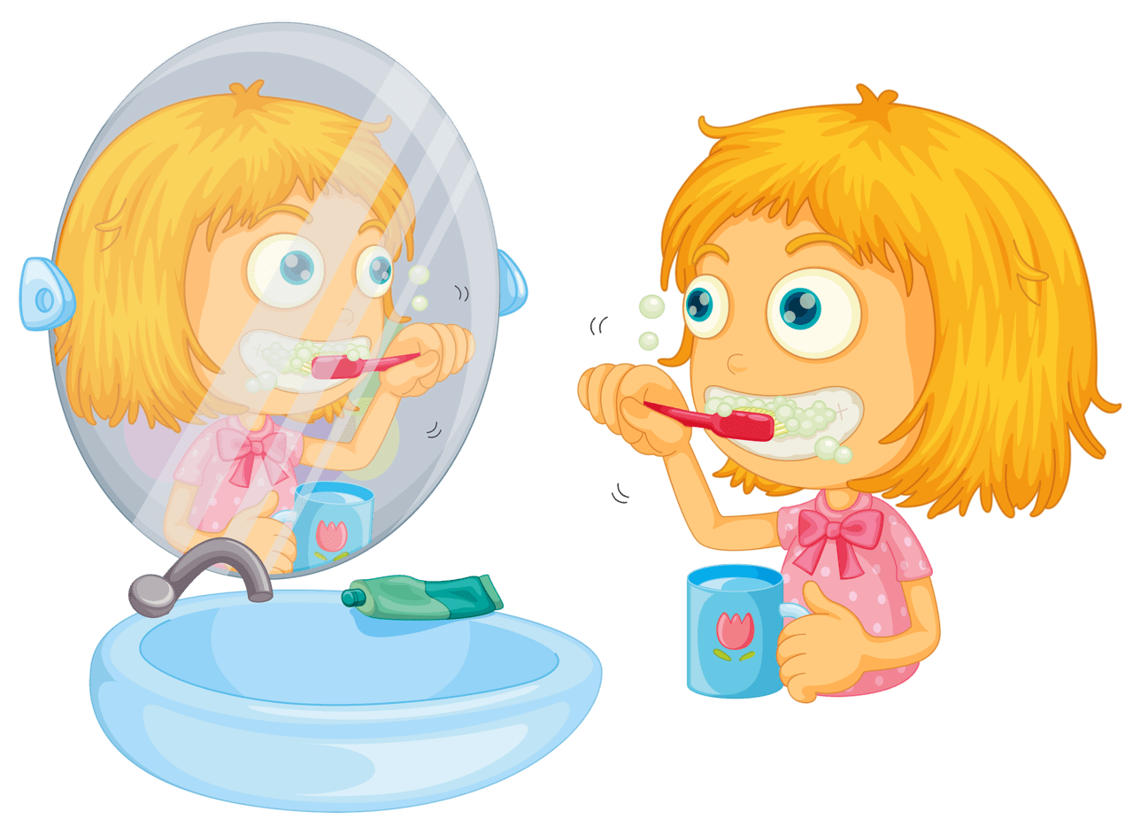 Brush teeth cartoon boy background clipart