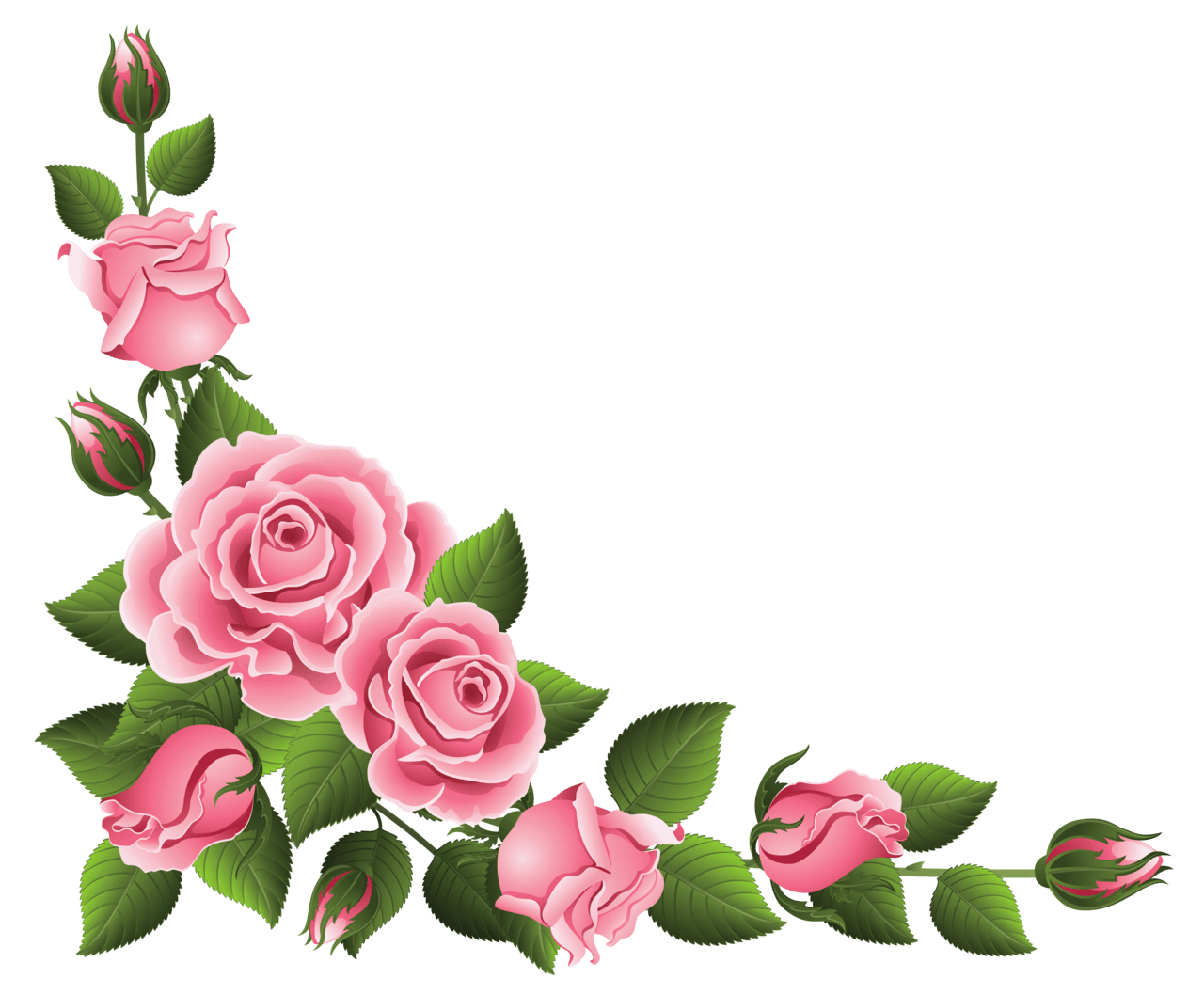 Garden corner decoration with roses clipart picture