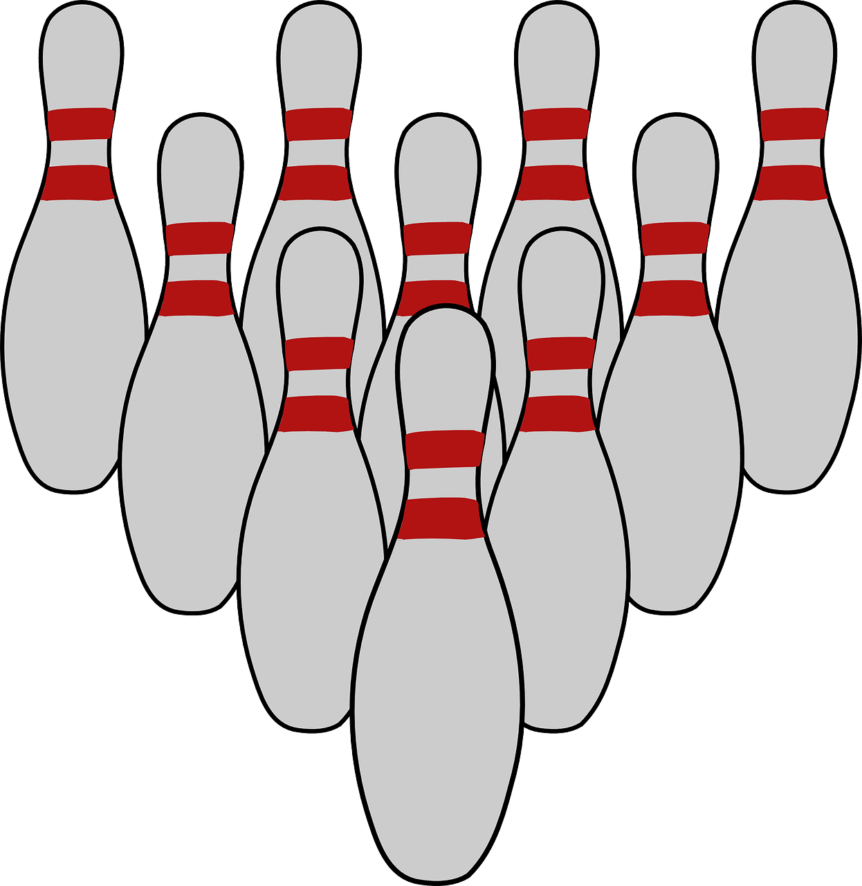 Bowling tenpins pins vector graphic clipart