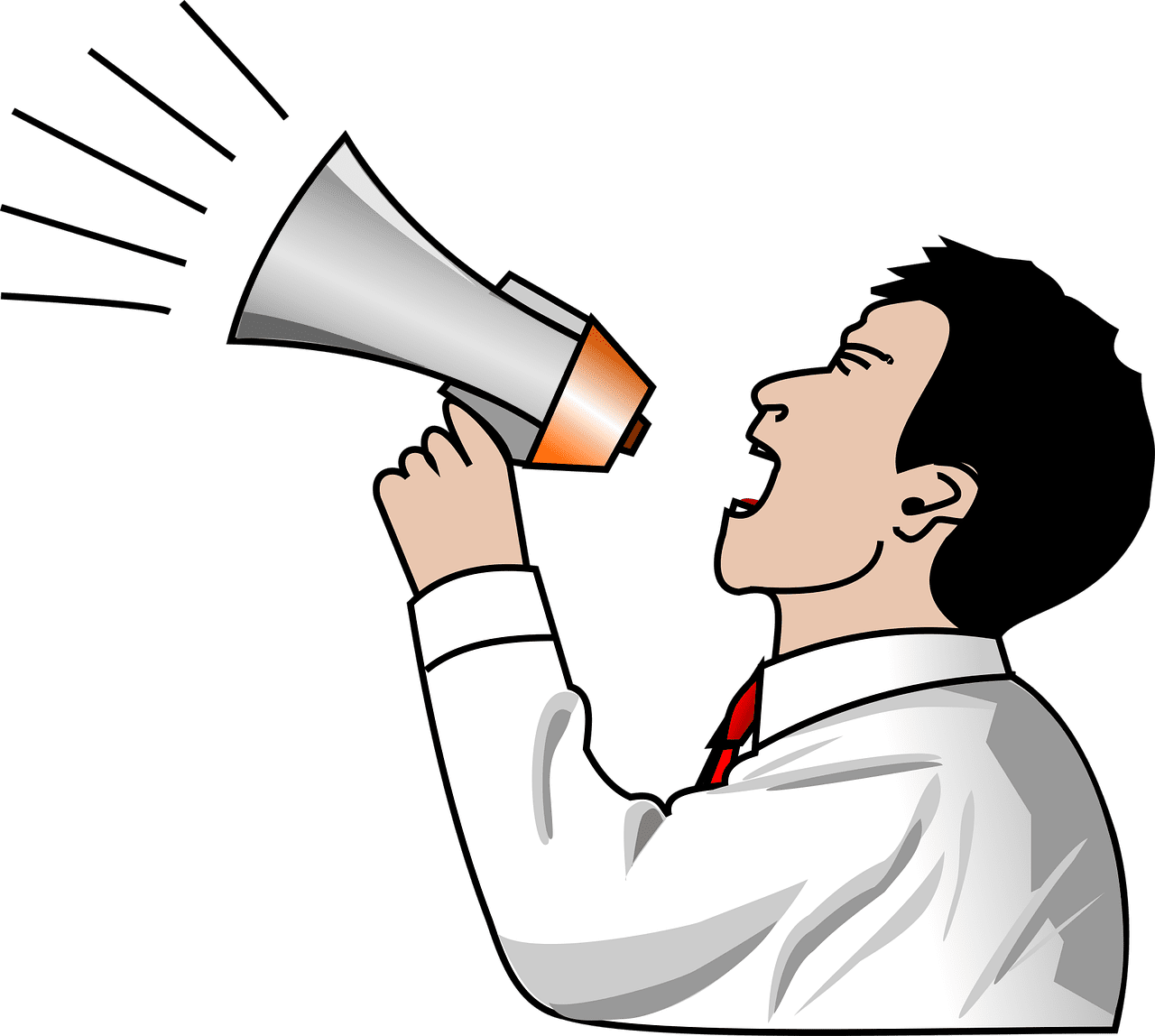 Megaphone scream man vector graphic clipart