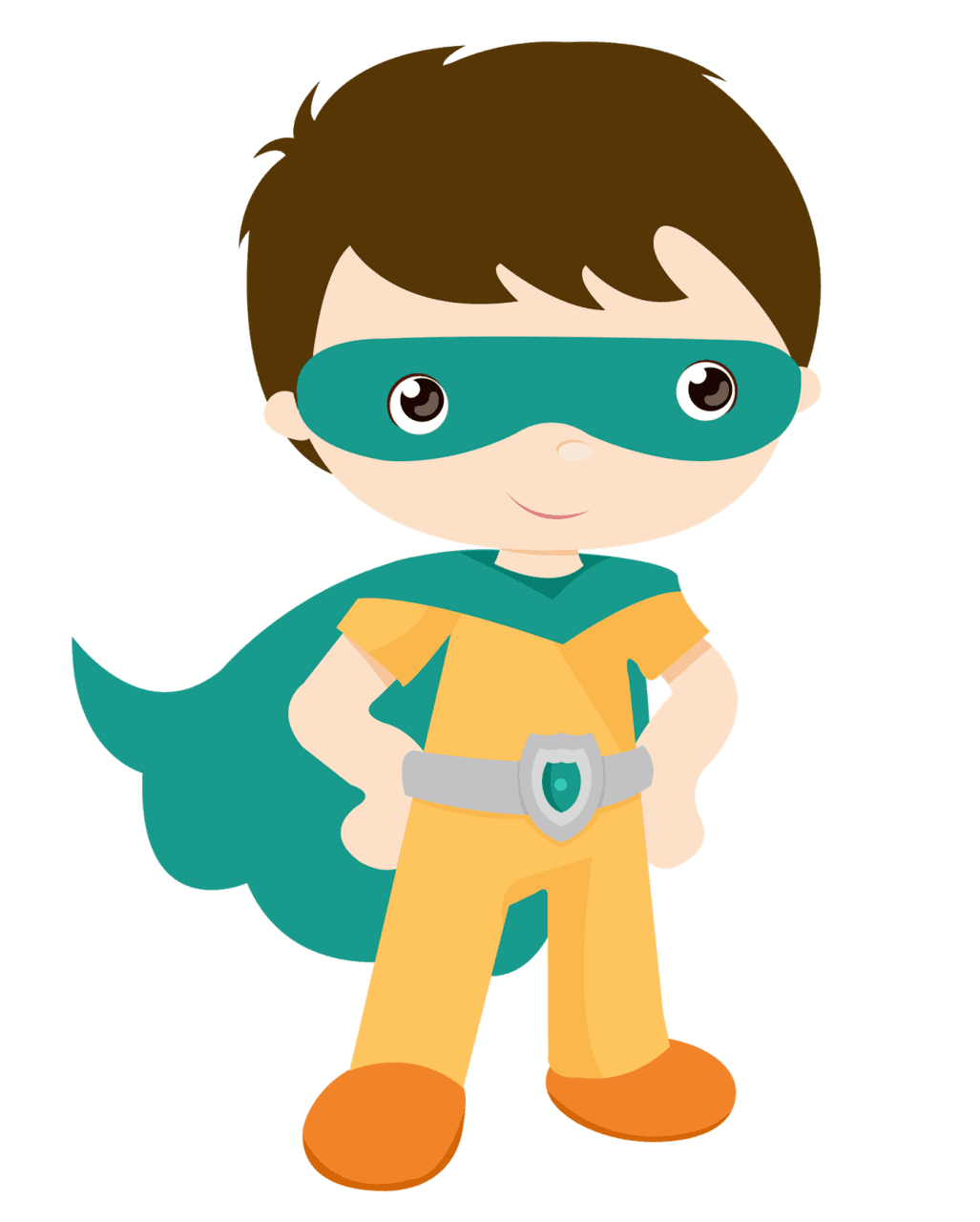Boy kids dressed as superheroes clipart transparent