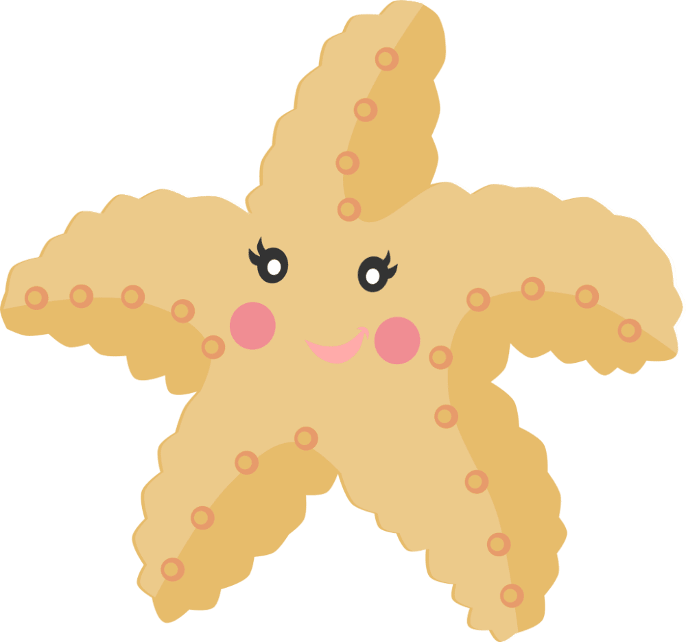 Starfish elementos festa baby shark para imprimir arte toda clipart image