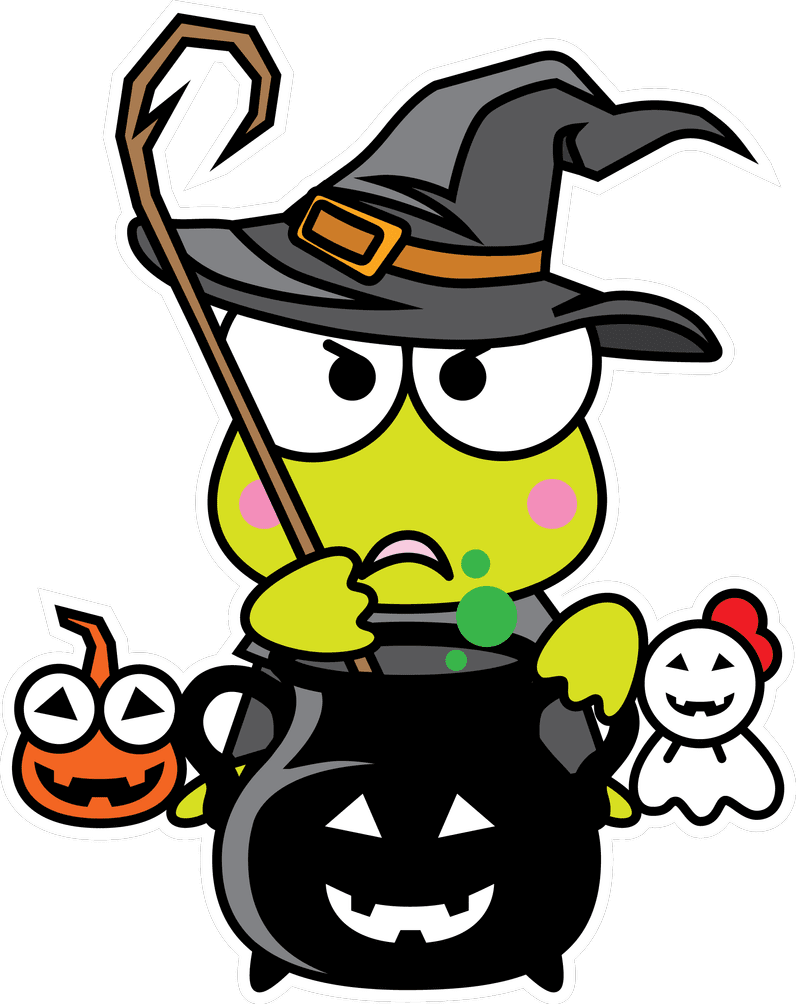 Cute halloween keroppi witch edition by yanzaart deviantart clipart image