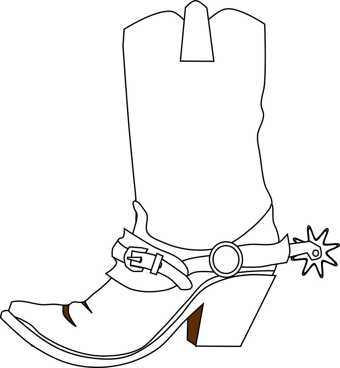 Cowgirl boots cowboy spurs vector graphic clipart