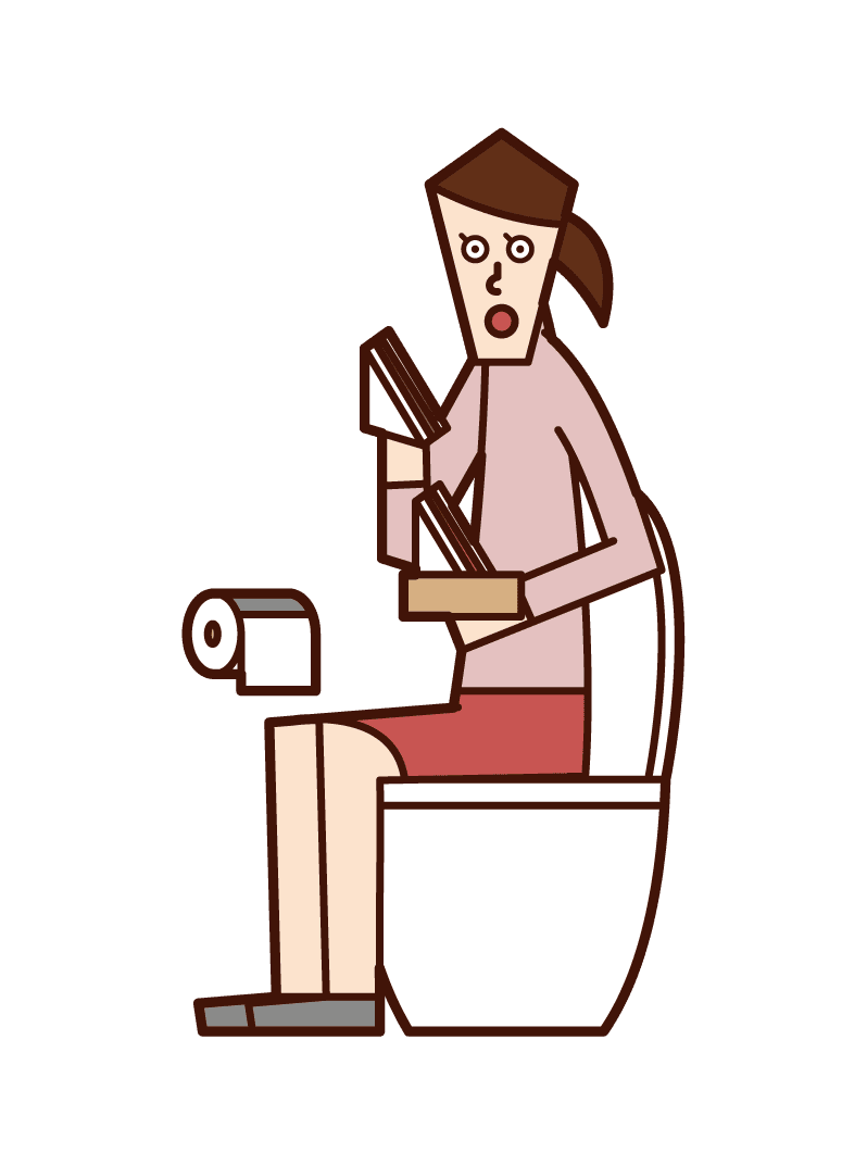 Of woman eating sandwich in the toilet clipart background