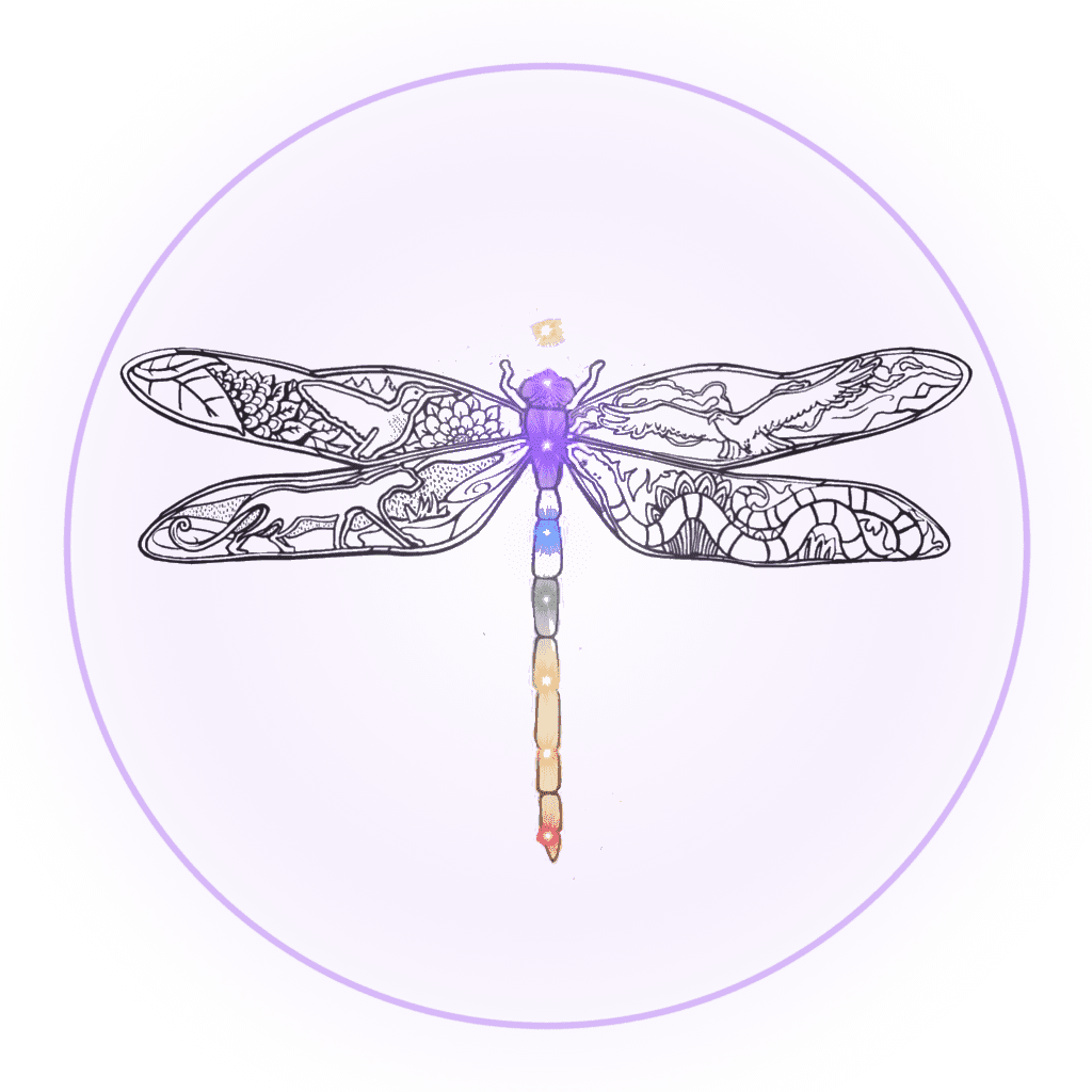 Ancient wisdom growth dragonfly passages clipart vector