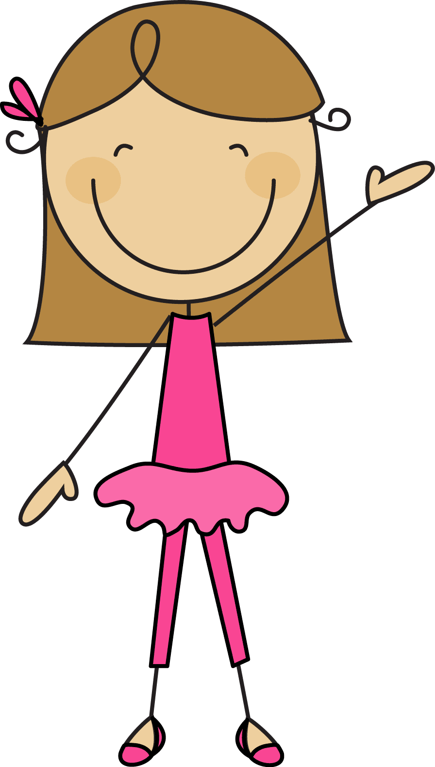 Stick figure of girl drawing drawings figures clipart image