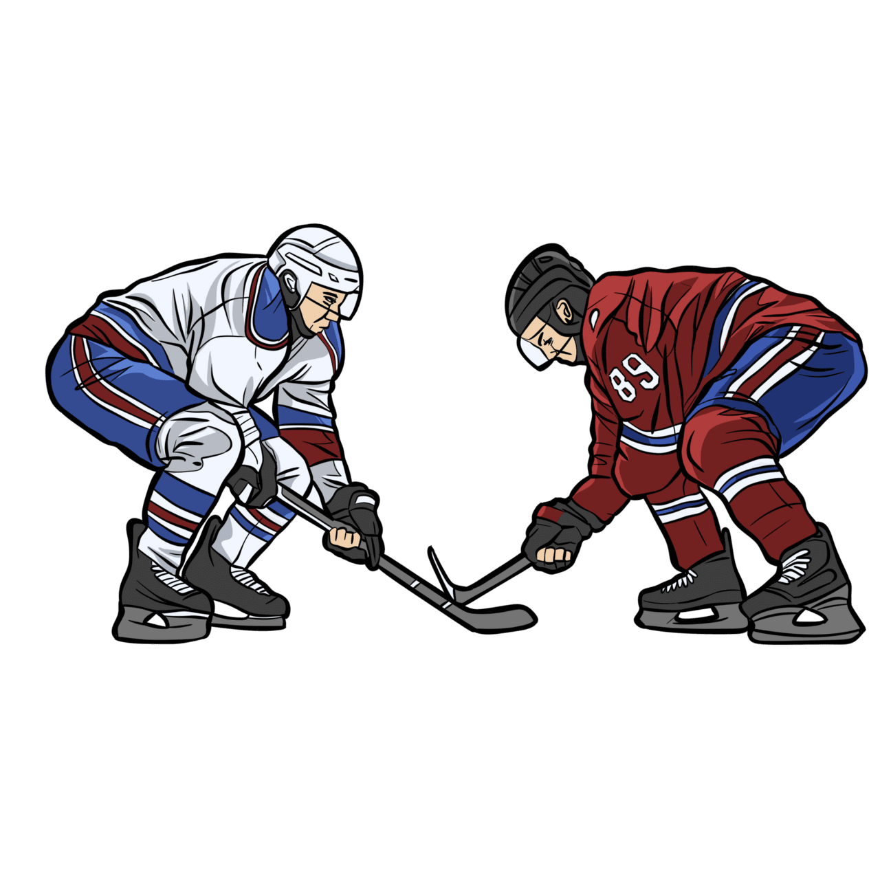 Ice hockey player action clipart free