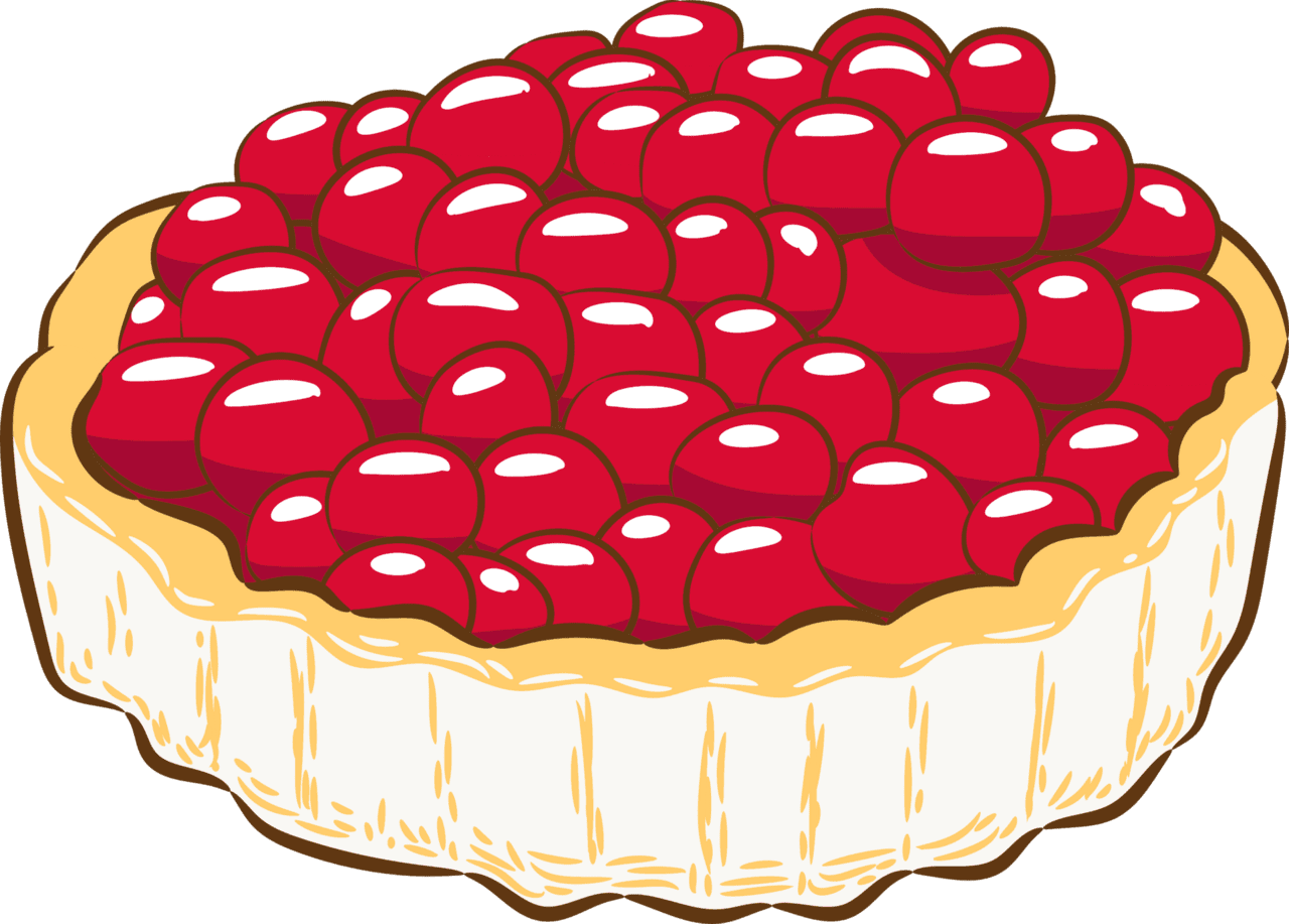 Cherry pie graphic clipart design transparent