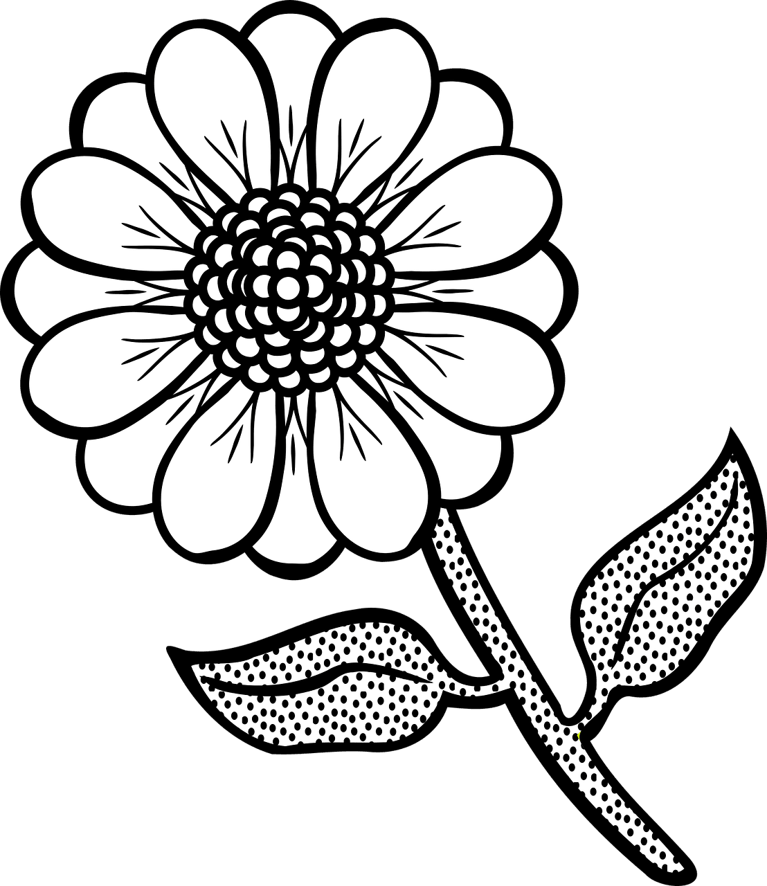 Flowers black and white pin page clipart free