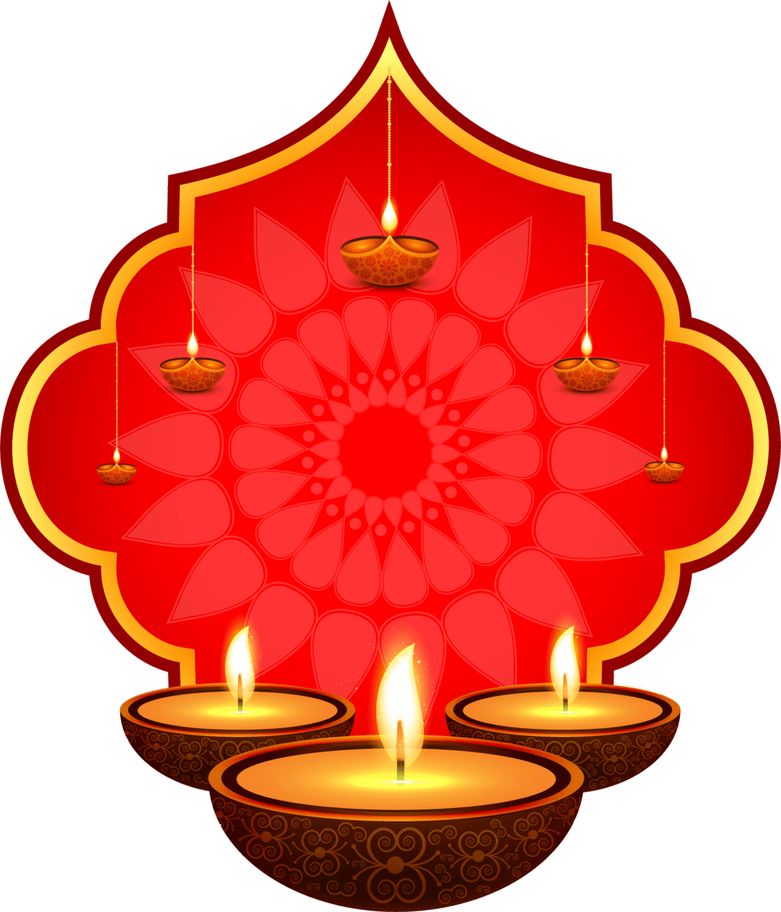 Candle diwali decoration items clipart image