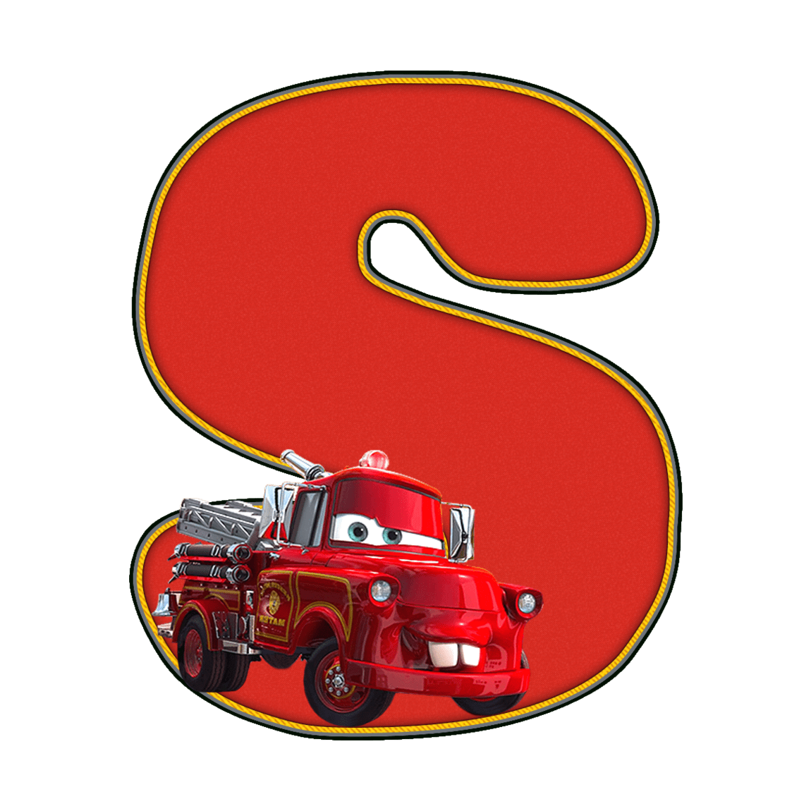 Fire truck buchstabe letter clipart logo