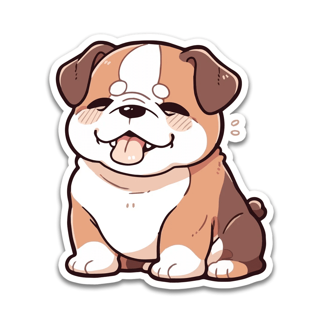 Stick with finn bulldog sticker clipart image