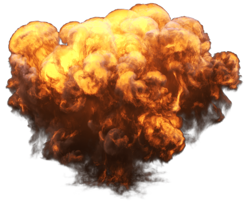 Big explosion with fire and smoke clipart image