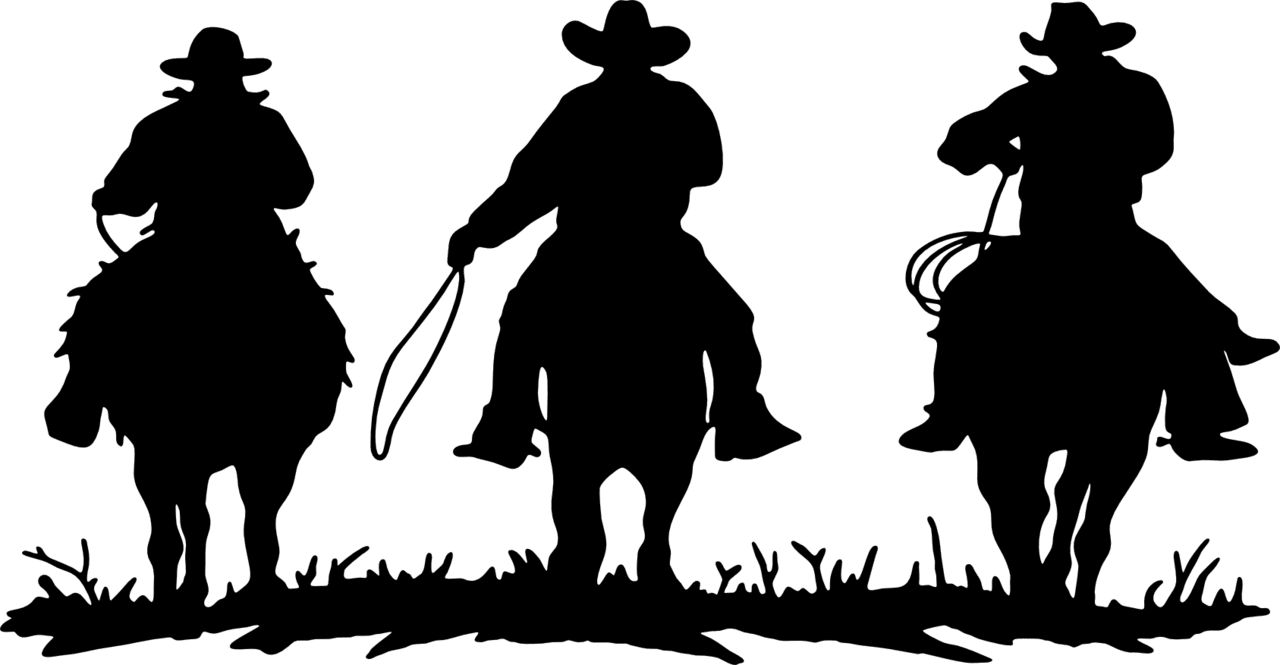 Cowboy silhouette clipart background