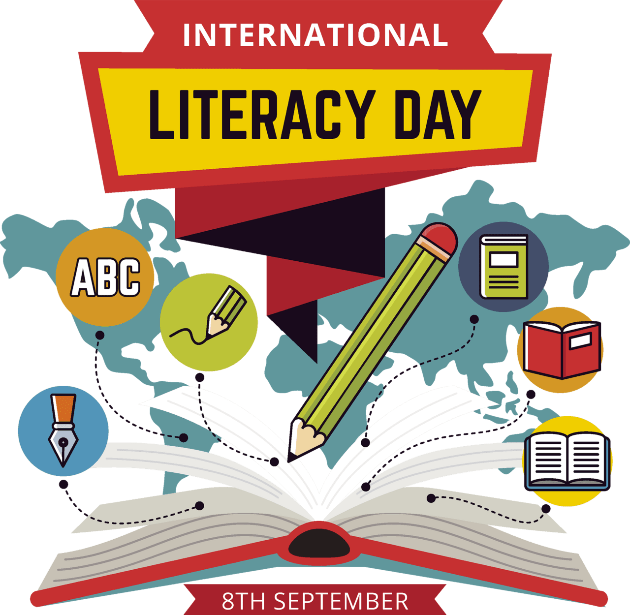 Education international literacy day clipart image