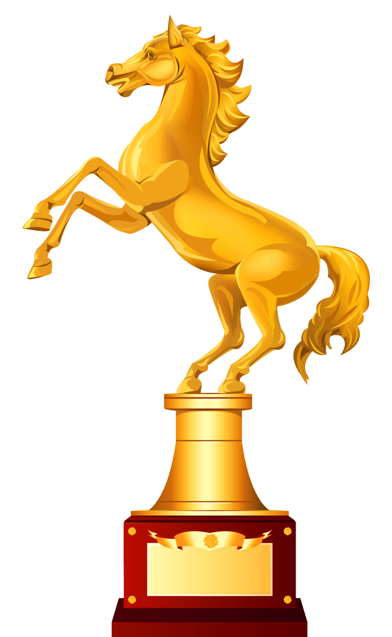 Golden horse trophy clipart image 2