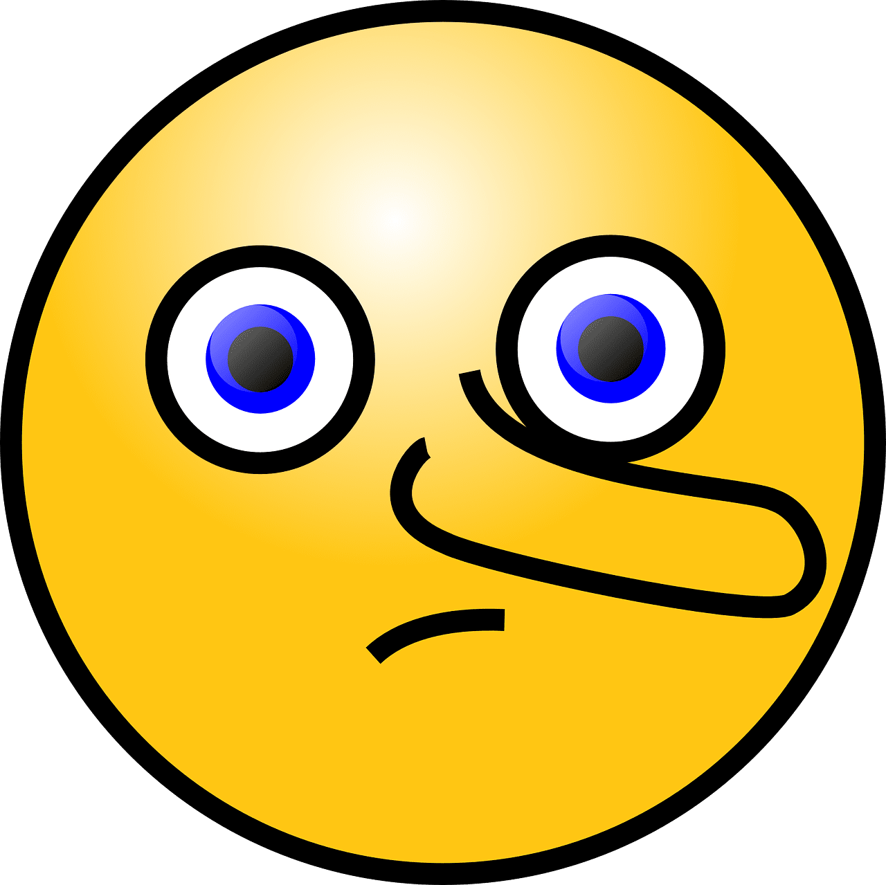 Long nose lying emot face image from clipart