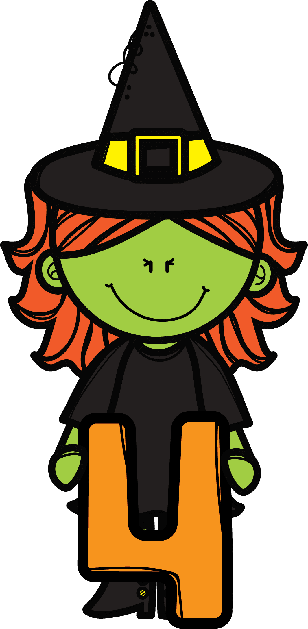 Witch pin page clipart free