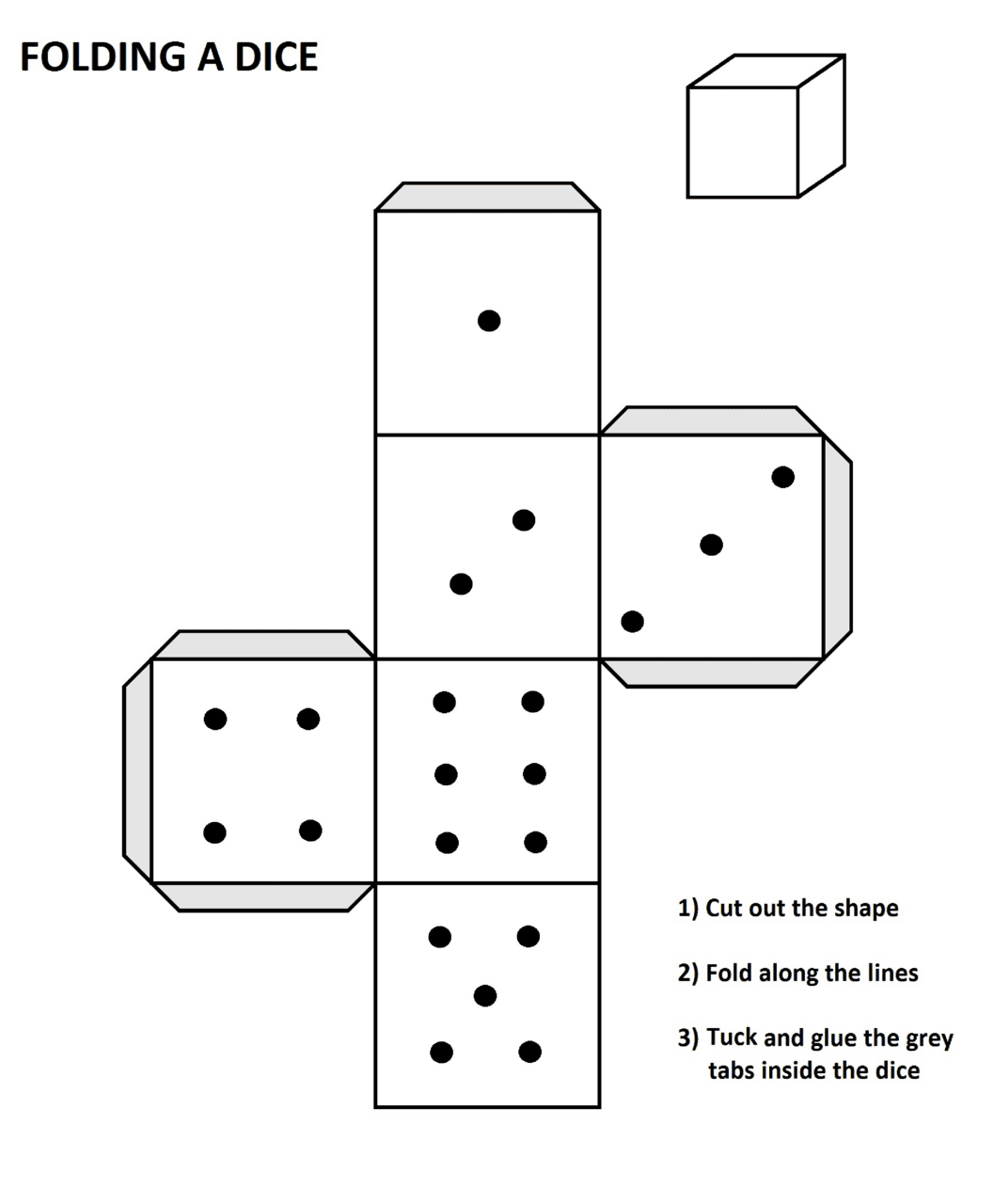 Folded dice template templates allbusinesstemplates clipart free