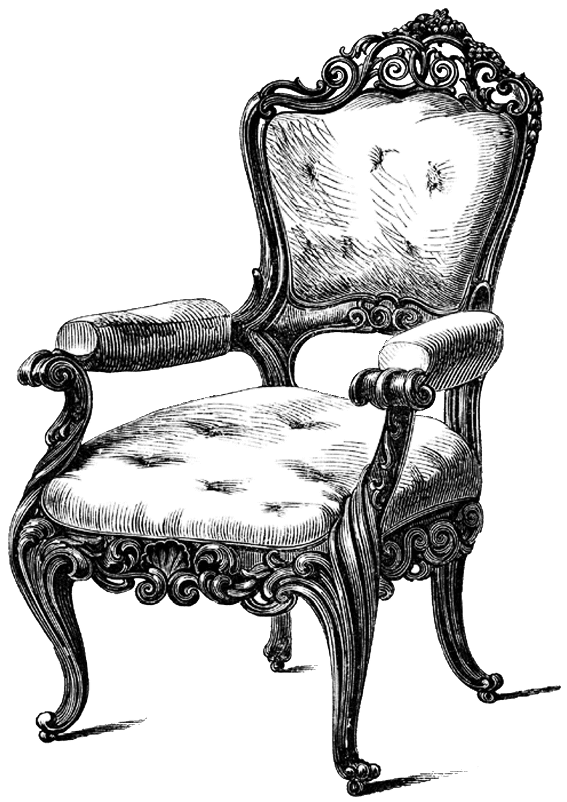 Chair vintage digital stamps clipart picture