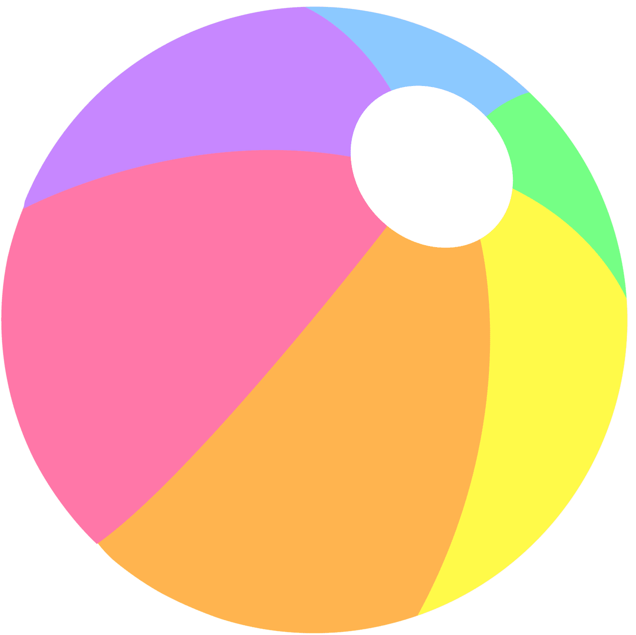 Beach ball in pastel colors clipart vector