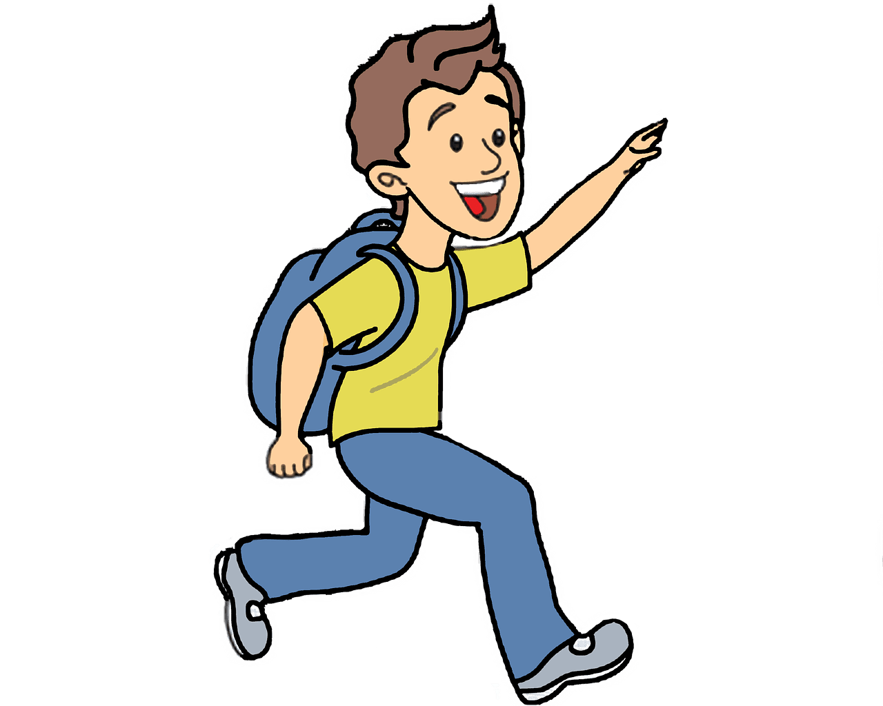 Boy running vector young image clipart