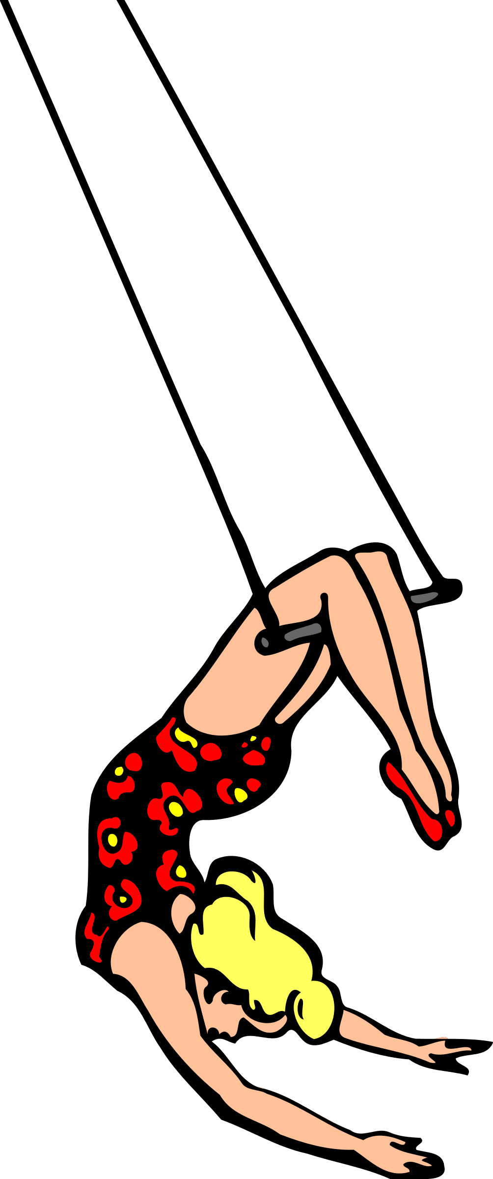 Gymnastics trapeze artist colour clipart photo