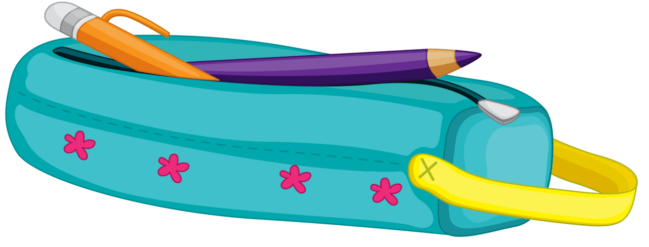 School supplies page clipart logo