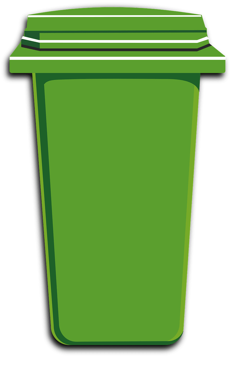 Trash can green vector graphic clipart