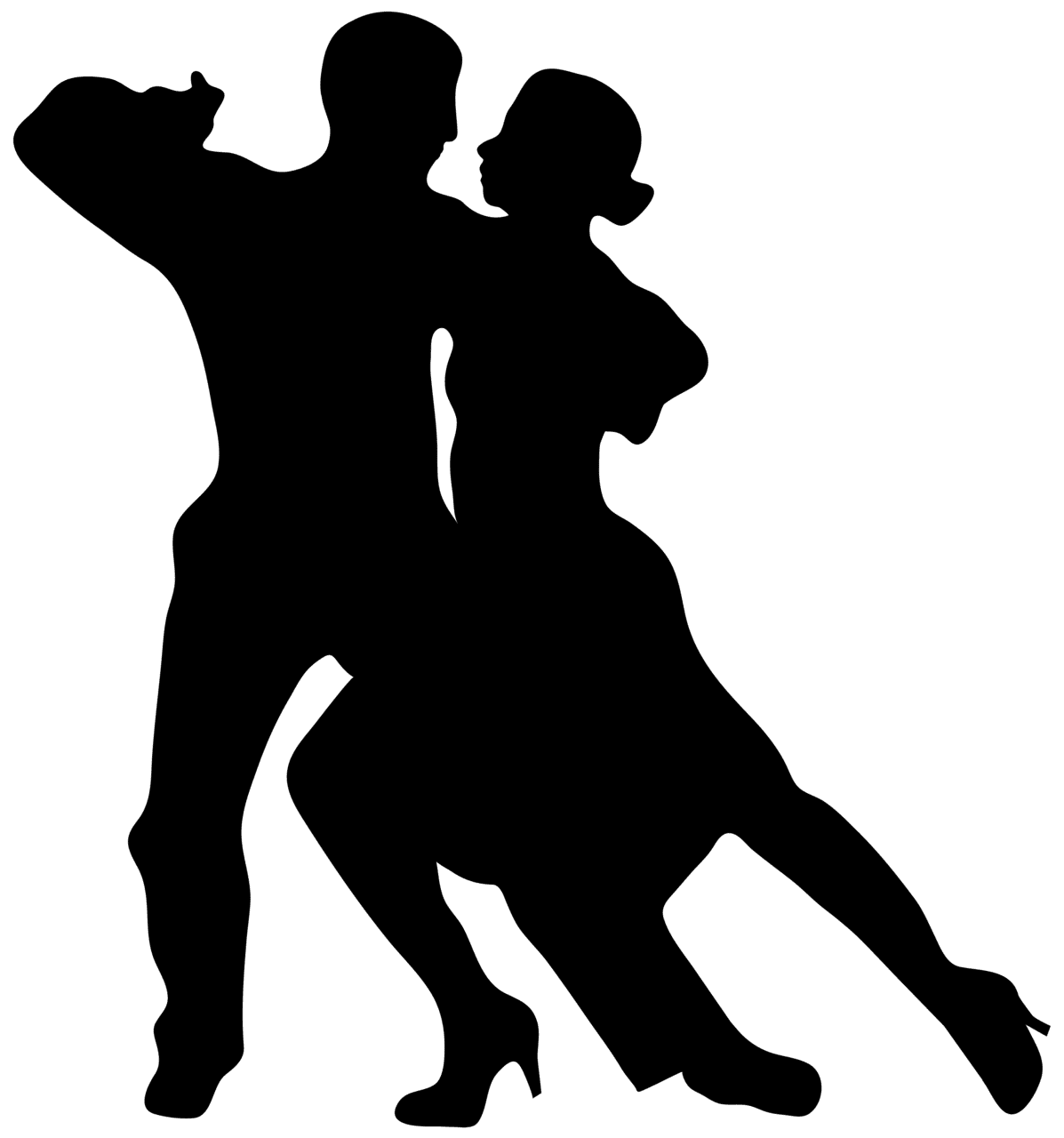 Dancer dancing couple silhouette clipart image