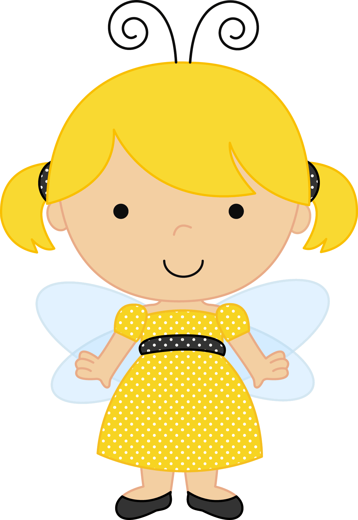 Girl pin page clipart image 2