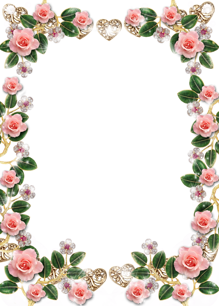 Flower border pin page clipart vector