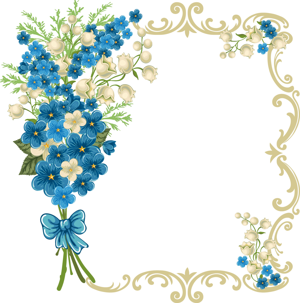 Flower border pin page clipart logo