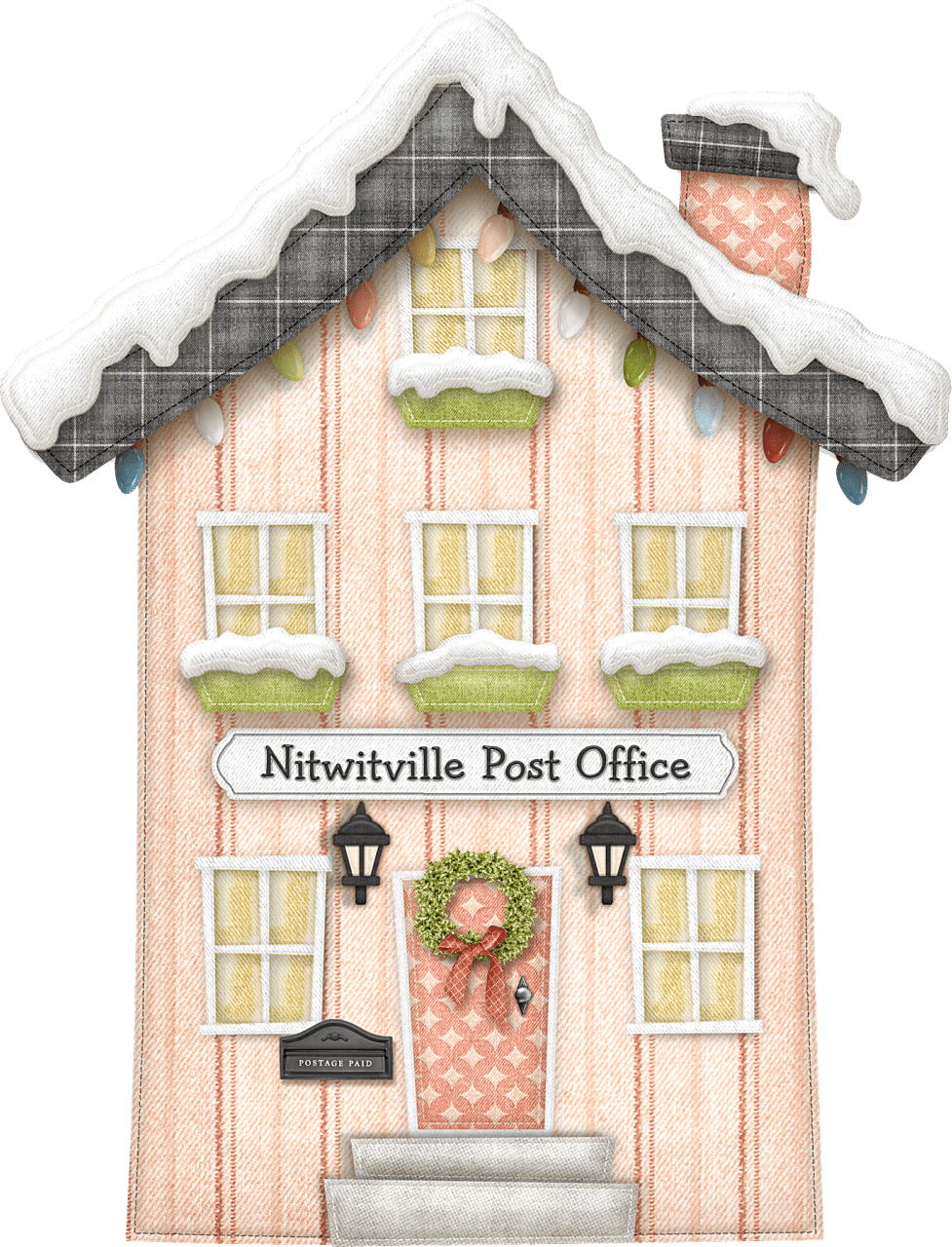 Gingerbread house pin page clipart image