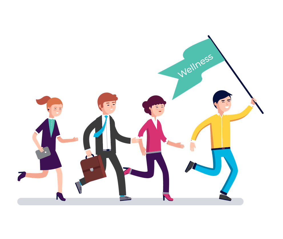 Teamwork ways to get your team pumped about employee wellness campaigns clipart logo