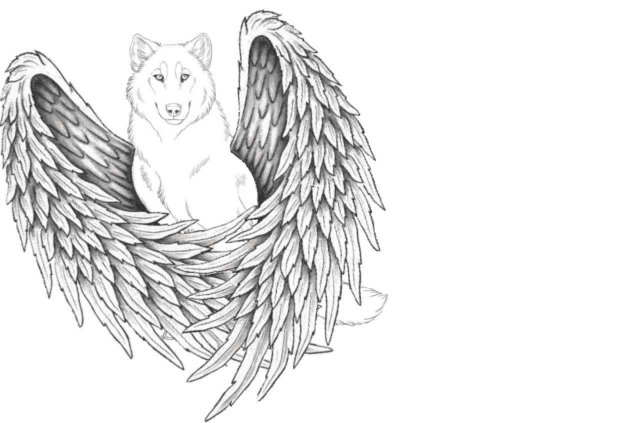 Pterolykus winged wolf clipart logo